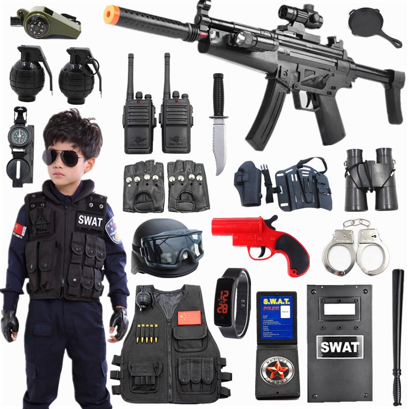 YĐồ chơi trẻ em cậu bé thiết bị ăn gà Bộ thịt 10 tuổi quần áo SWAT ngoài đời thực trọn