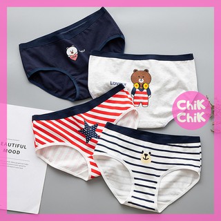 Quần lót nữ COMBO 5 dễ thương họa tiết gấu - ChikChik QLS-007
