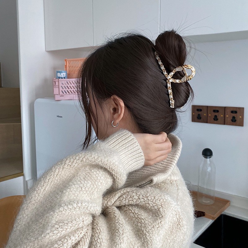 Kẹp Tóc Nữ Ruy Băng kim loại kiểu Hàn Quốc ❤️ Kẹp búi tóc xinh xắn cho nữ mã L21