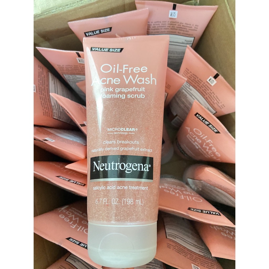 Sữa rửa mặt ngừa mụn Oil Free Wash Pink Grapefruit Foaming Scrub 124ml, 198ml