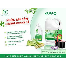 Nước lau sàn Fugo Chanh Sả chiết xuất từ tinh dầu thảo mộc an toàn sức khỏe ngăn côn trùng sạch bóng thơm ngát