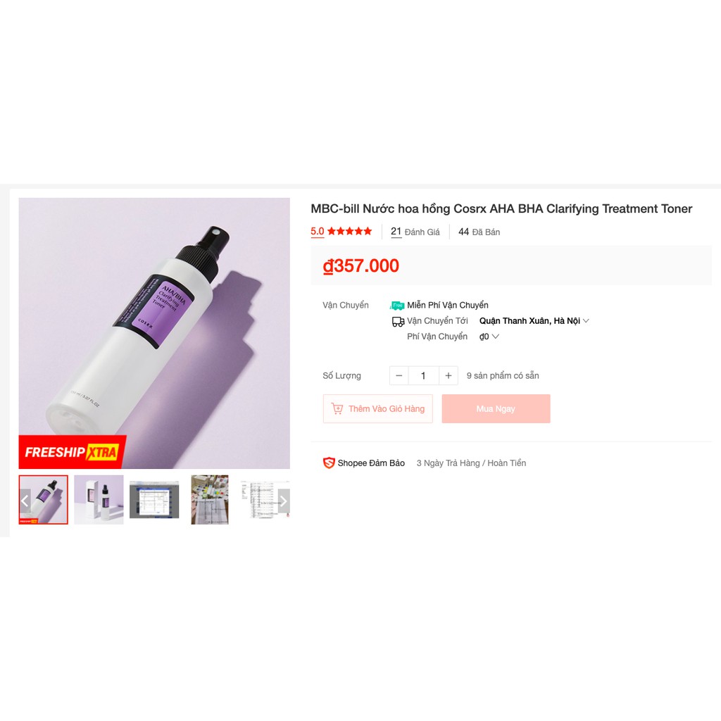 MBC Nước hoa hồng dưỡng ẩm, làm sạch da Cosrx AHA BHA Clarifying Treatment Toner | BigBuy360 - bigbuy360.vn