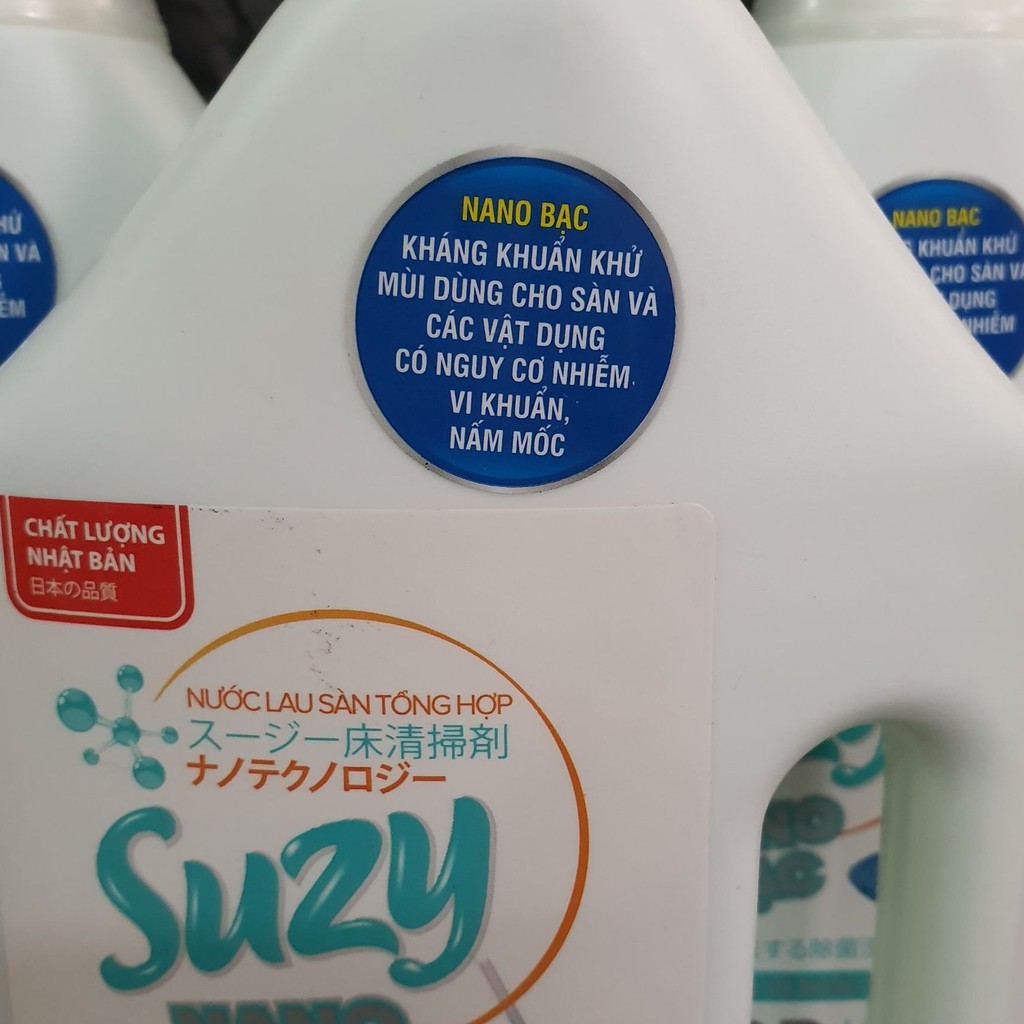 Nước lau sàn SUZY Nhật Bản 4L diệt khuẩn, chống trơn trượt - thành phần HỮU CƠ hương sả chanh