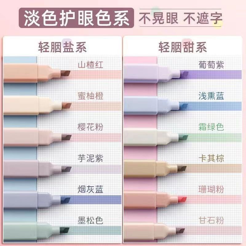 [Morandi Highlighter] Morandi Highlighter ins Retro Color Marker Pen Macaron Color Marker Bộ bút đán