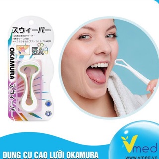 Dụng Cụ cạo lưỡi siêu sạch OKAMURA Nhật Bản (5 chiếc /vỉ )