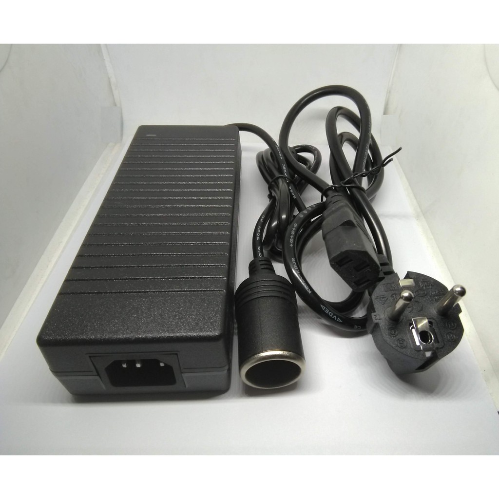 Bộ chuyển nguồn 220V sang nguồn châm tẩu thuốc 12V 10A (adapter,adaptor)