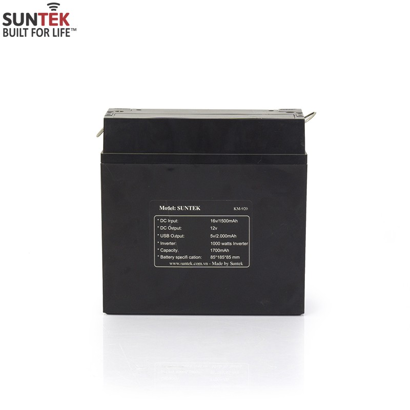 Bộ lưu điện 12V/17A SUNTEK KM-920 17.000mAh sạc bằng năng lượng mặt trời