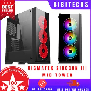 [ Chính hãng ] Vỏ case xigmatek Sirocon III ⚡ Freeship ⚡ case máy tính Mid tower, kèm 3 fan led - BiBiTechs