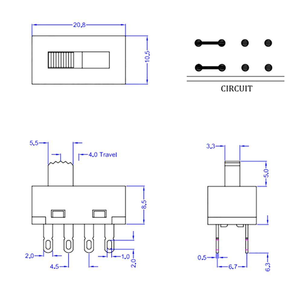 Bộ 10 Công Tắc DIP Mini 3 Vị Trí 8 Pin