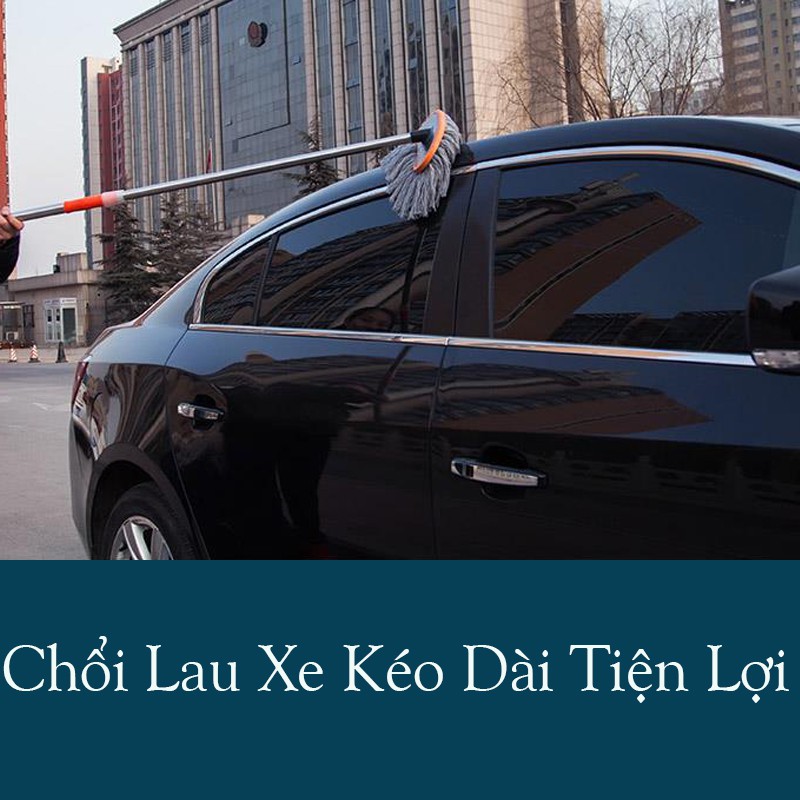 Cây Lau Rửa Xe Ô Tô Cán Dài,Sợi Lau Mềm - Chổi Dài VER 4