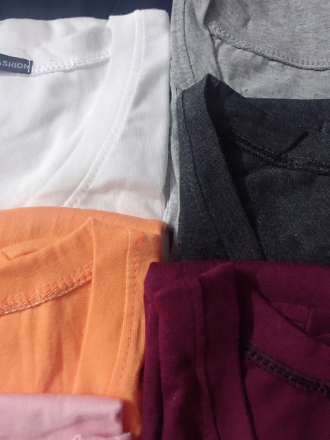 Áo thun trơn cổ tim form body (nhiều màu)