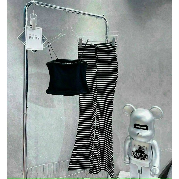 Sét áo hai dây và quần thun dài ống loe cực xinh