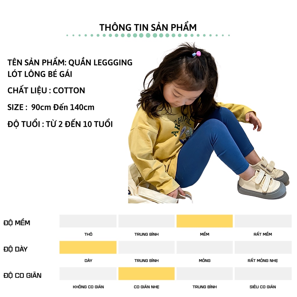 Quần legging lót lông bé gái 27Kids Ambb Quần thu đông nữ cho trẻ từ 2-10 tuổi GLPL3