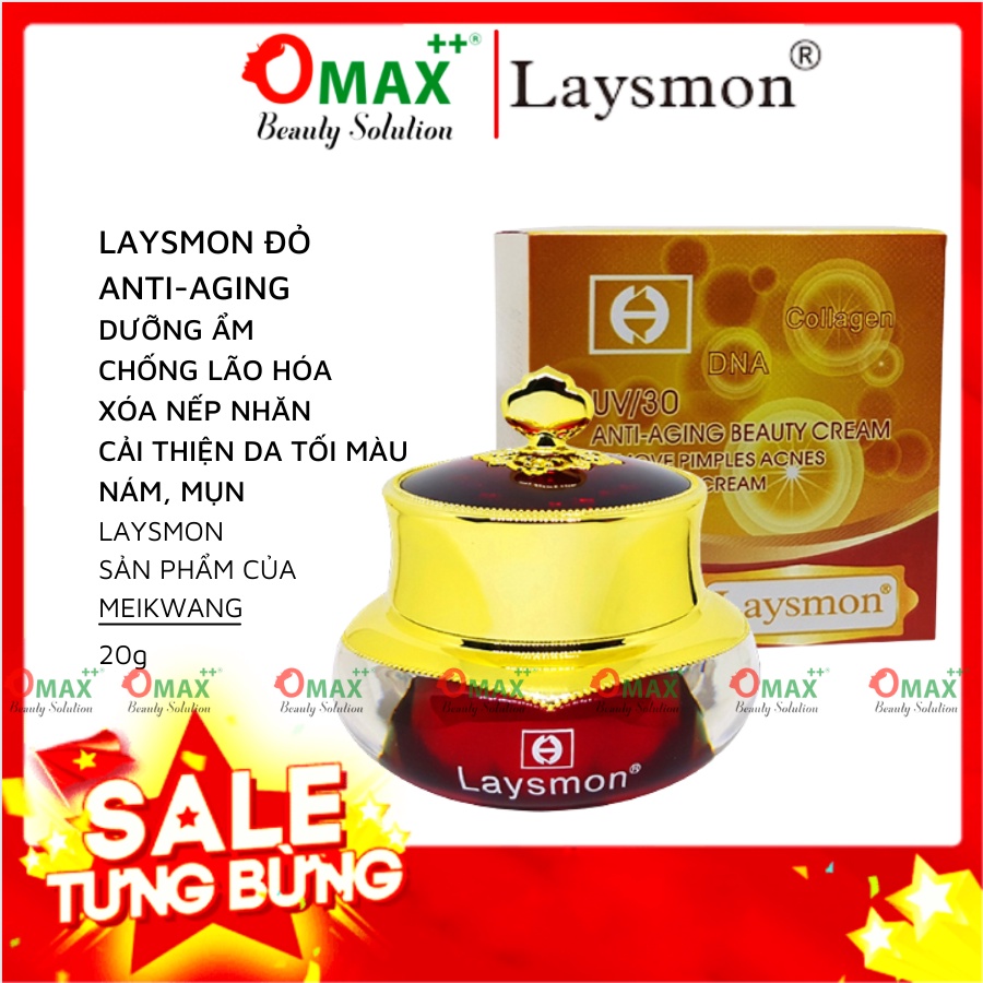  KEM LAYSMON ĐỎ - CHỐNG NHĂN - NGỪA LÃO HOÁ UV/30 - ANTI-AGING BEAUTY CREAM 20G