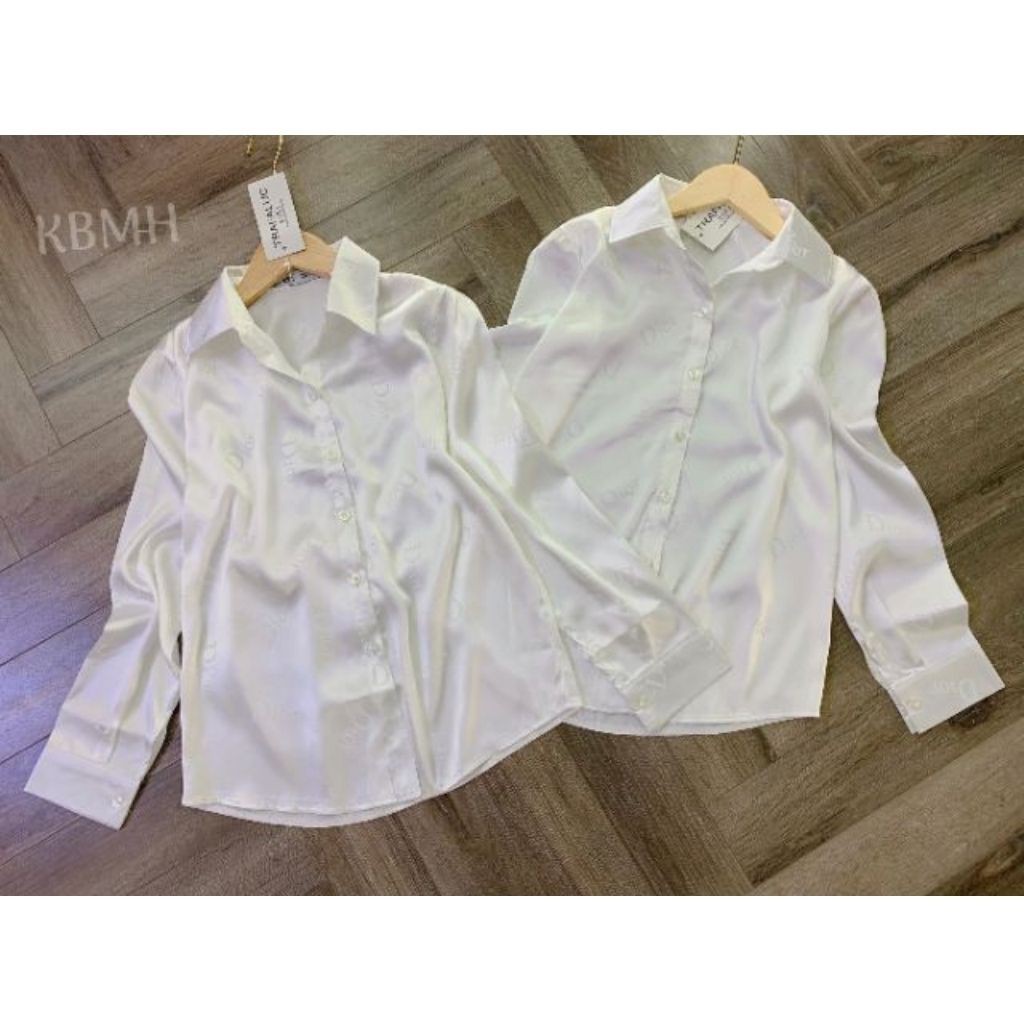 Áo Sơ Mi Nữ Trắng Áo Sơ Mi Lụa  áo sơ mi thiết kế chất lụa mềm mịn mặc cực thoáng sơmi hàn quốc SM02 | BigBuy360 - bigbuy360.vn