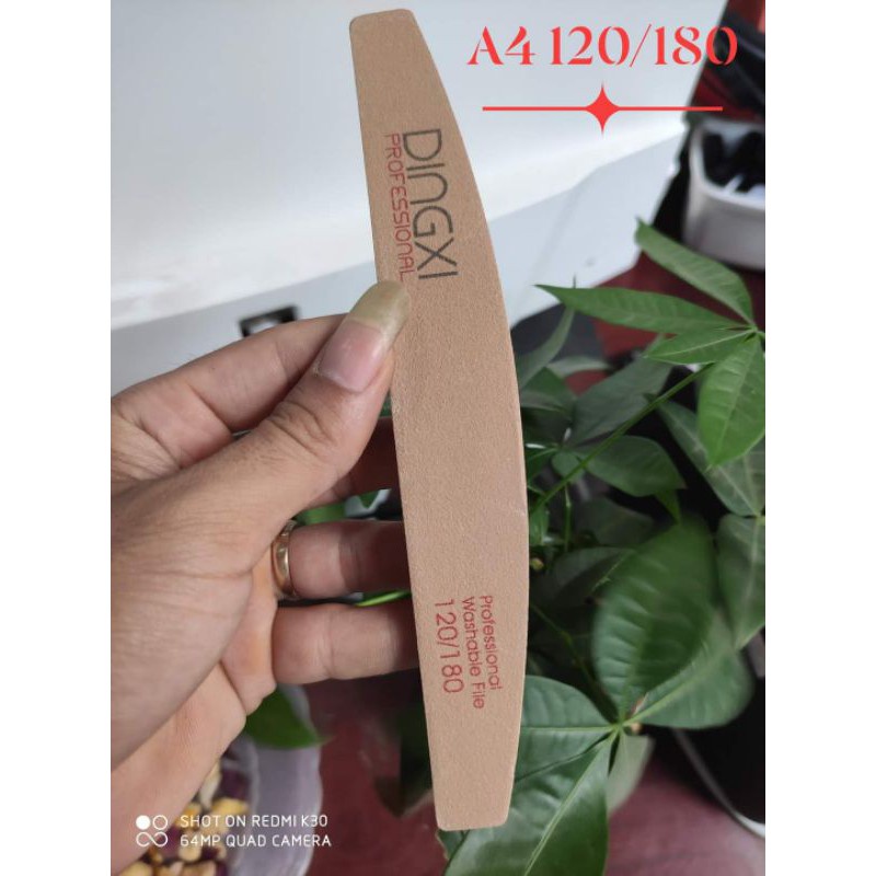 Dũa mỹ DINGXI dũa móng tay siêu bền da bò nâu vàng độ nhám 100/180