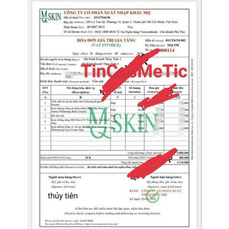 Serum Thay Da Nhân Sâm MQ Skin Chính Hãng - 100ml