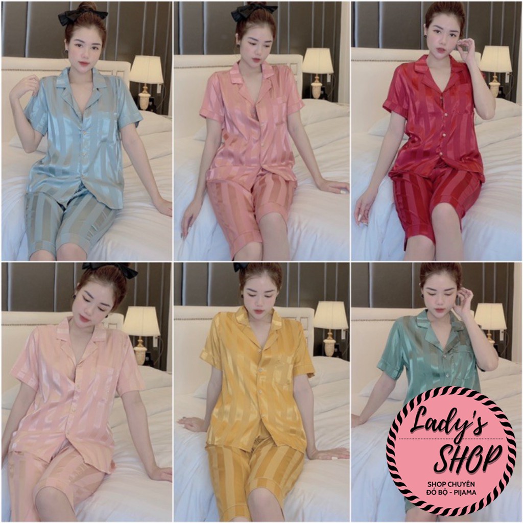 [Mã FATHANG5 giảm 10K đơn 50K] FREESHIP🌸Đồ Ngủ💖Đồ Bộ Pijama Lụa Gấm Áo Cộc-Quần Lửng 🌸Chất Liệu Gấm Tơ Mát Lạnh | BigBuy360 - bigbuy360.vn