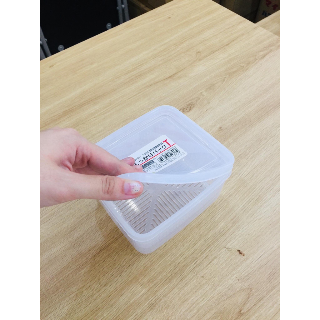Hộp đựng thực phẩm kèm khay ráo nước 1.1 Lít Nakaya - Hàng Nội Địa Nhật
