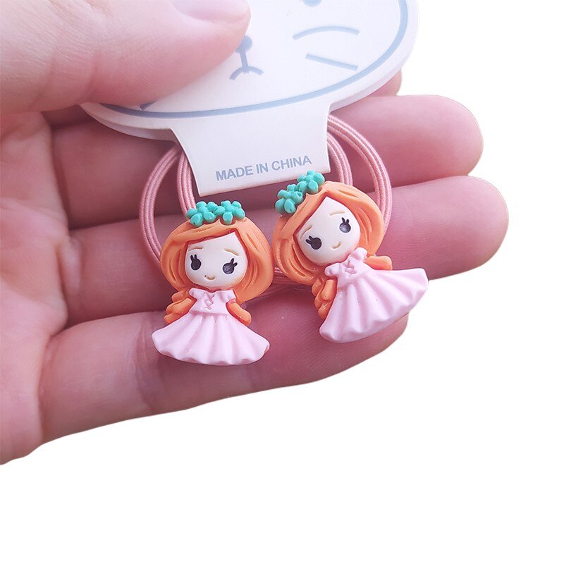 Set 2 dây buộc tóc co giãn kiểu công chúa dễ thương cho bé gái
