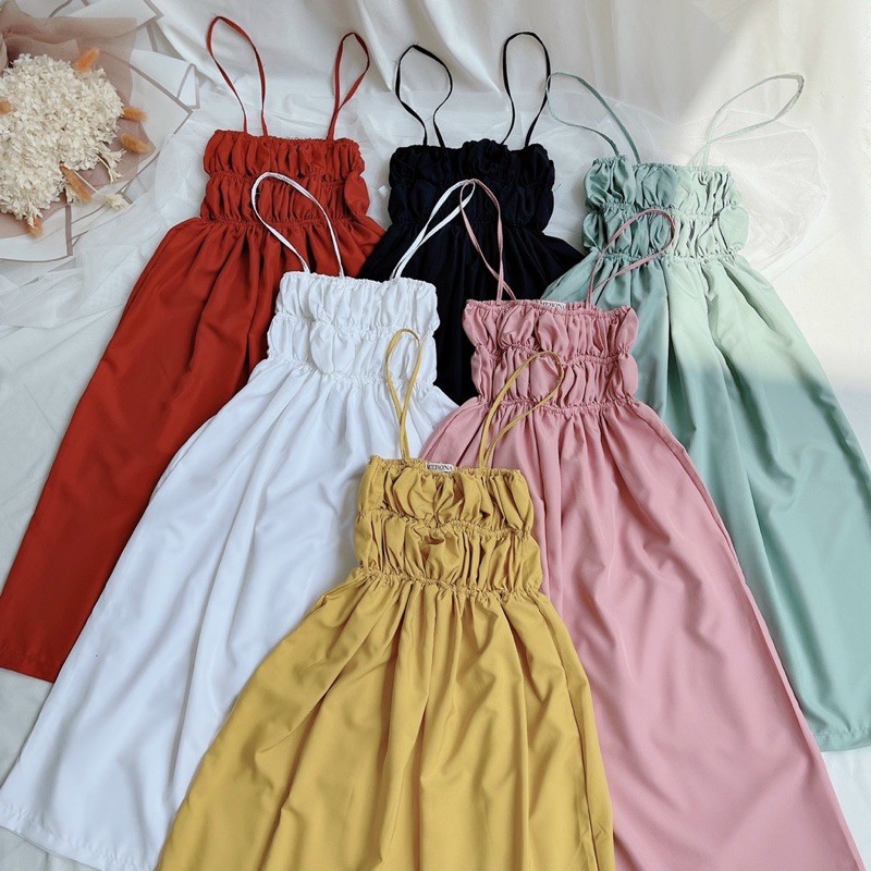 ĐẦM 2 dây from suông 😅đầm maxi đi biển, đầm bầu