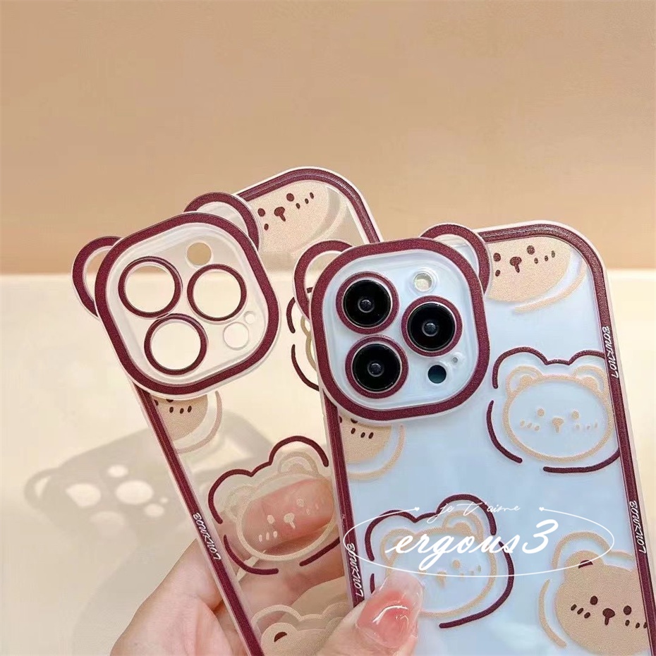 Ốp Điện Thoại Mềm Họa Tiết Gấu Hoạt Hình Sáng Tạo Cho iPhone 14 13 12 11 Pro Max SE2020 X XR Xs Max 7 8 6 6s Plus