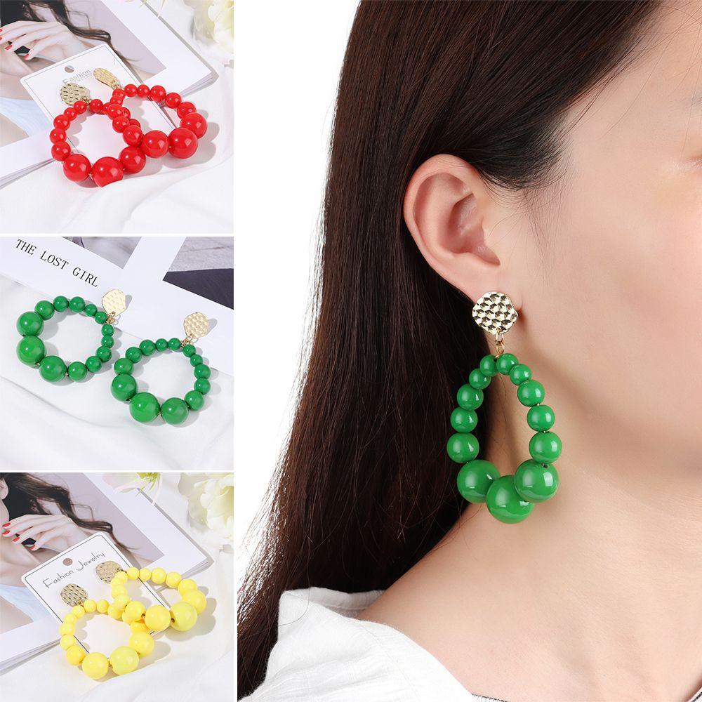 SUMU Khuyên Tai Dạng Treo Xỏ Hạt Acrylic Cổ Điển Quà Tặng