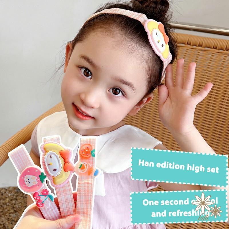 【kifli】Băng Đô Cài Tóc Khóa Dán Họa Tiết Hoạt Hình Phong Cách Hàn Quốc Đáng Yêu Cho Bé Gái