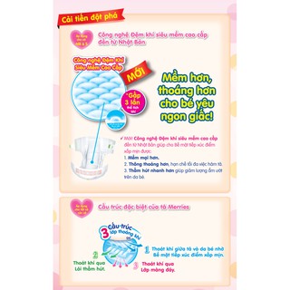 Bỉm - Tã Quần Merries Size M52+6 (Cho bé 6-11kg)