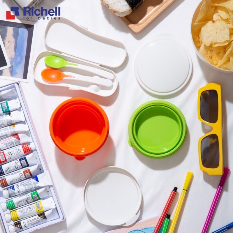 Chén ăn dặm gấp gọn kèm muỗng Richell