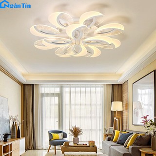 Đèn Mâm LED 12 Cánh Ốp Trần Hiện Đại Trang Trí Phòng Khách MO987 Ngân Tin (Tặng kèm remote điều khiển từ xa)