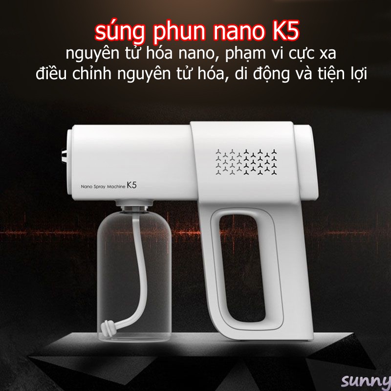 Súng phun sương nano Blu-ray K5 không dây cầm tay vệ sinh tiệt trùng môi trường đa năng tiện lợi