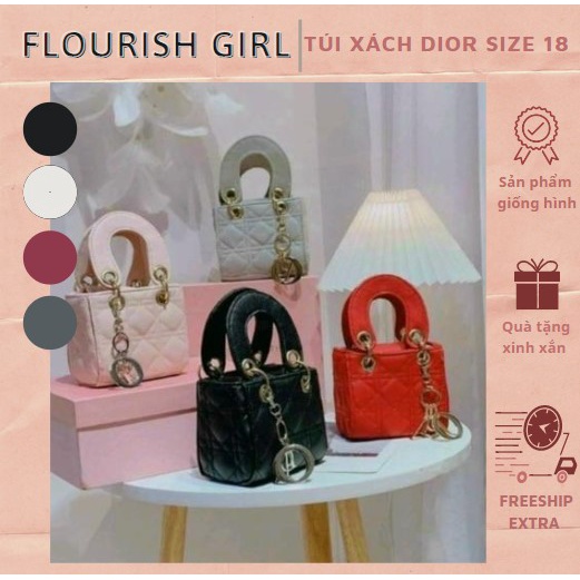 Túi xách mini nữ -DIOR Lady- size 13 cực xinh xắn, túi mini đeo chéo loại 3 ô kèm dây da đeo chéo