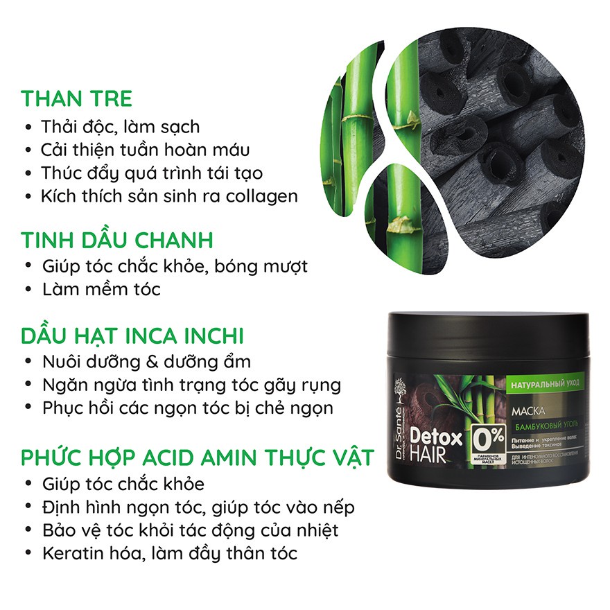 Ủ Tóc Dr.Sante Detox Than Tre Hoạt Tính 300ml