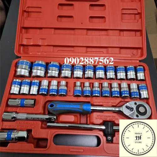 Bộ tuýp khẩu 32 chi tiết kingtools hàng tiêu chuẩn đức (8-32mm)