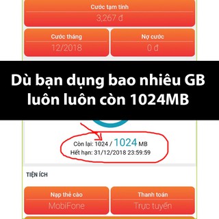 [Sim Max Data] [Gói VPB51][ĐĂNG KÝ BẰNG CMND HÀ NỘI]Sim 4G Mobifone không giới hạn Data