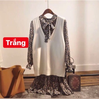[ Sẵn ] Áo Gile Len Trơn Vintage ( Có ảnh thật )