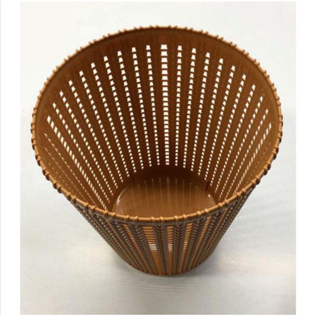 Sọt nhựa giả đan mây Việt Nhật. To R25cm, C28cm; Trung R20cm, C25cm; Nhỏ R15cm, C18cm.