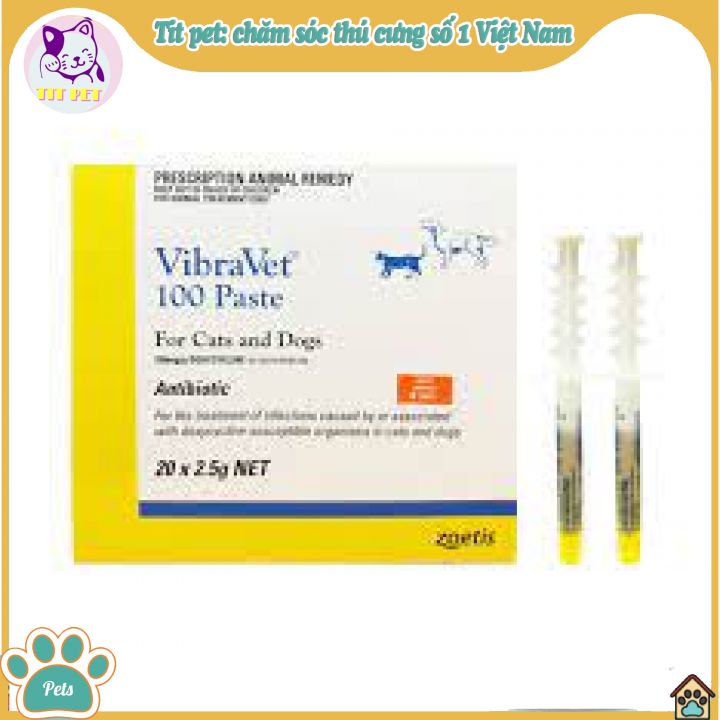 Gel VibraVet(1 ống) - hỗ trợ hô hấp, tiêu hoá, ký sinh trùng máu cho chó mèo