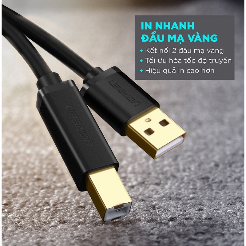 Cáp USB 2.0 máy in đầu cáp mạ vàng chính hãng 1,5m, 2m,  3m, 5m - CHÍNH HÃNG