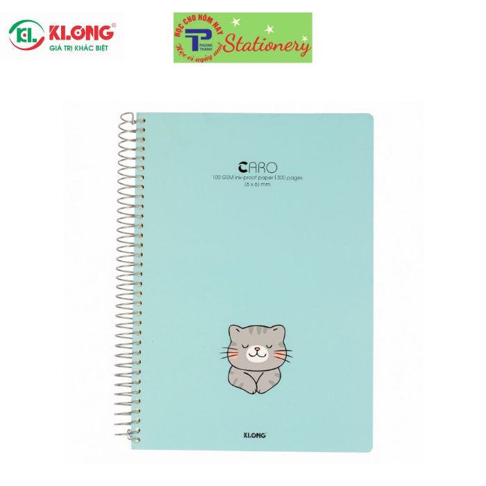 Sổ lò xo đơn Caro Klong  mm A4 - 200,300 trang; MS 590,591