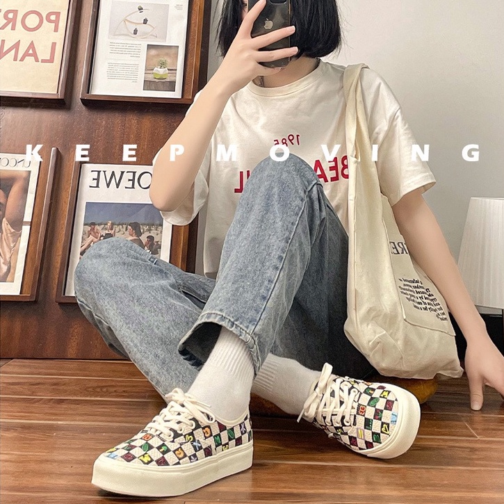 Giày Vải dây buộc nhiều màu ngộ nghĩnh đáng yêu mẫu mới 2022