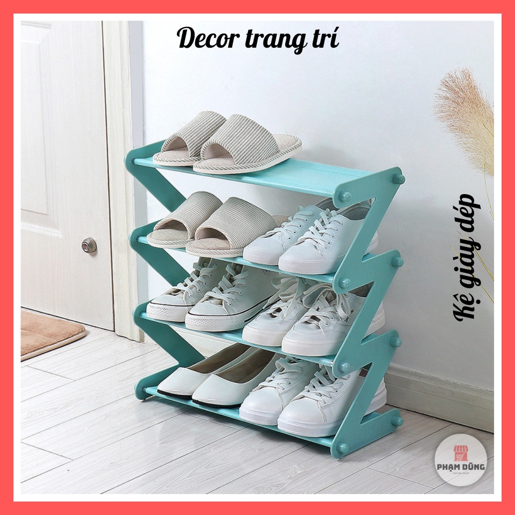 Kệ giày dép 4 tầng lắp ráp , kệ sách hình ziczac đa năng