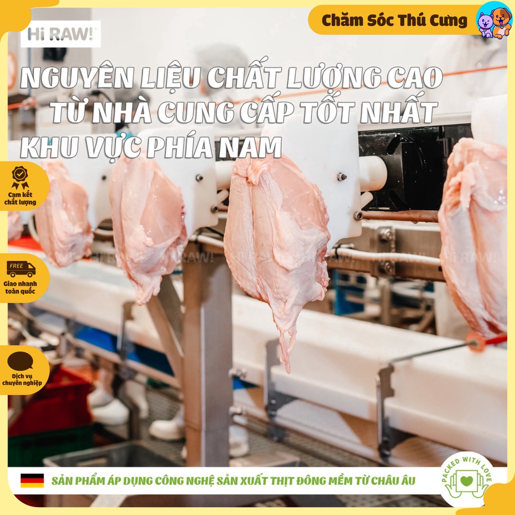 ✅ Thức Ăn Cho Mèo Raw Meat Row Cat Food , Hi Raw, Bảo Quản Ngăn Đông 6 tháng