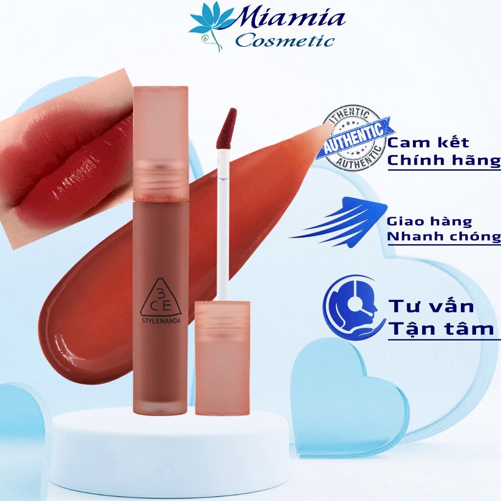 Son Kem Lì 3CE Sepia - Màu Đỏ Gạch Đậm 4.6g Blur Water Tint [CHÍNH HÃNG]