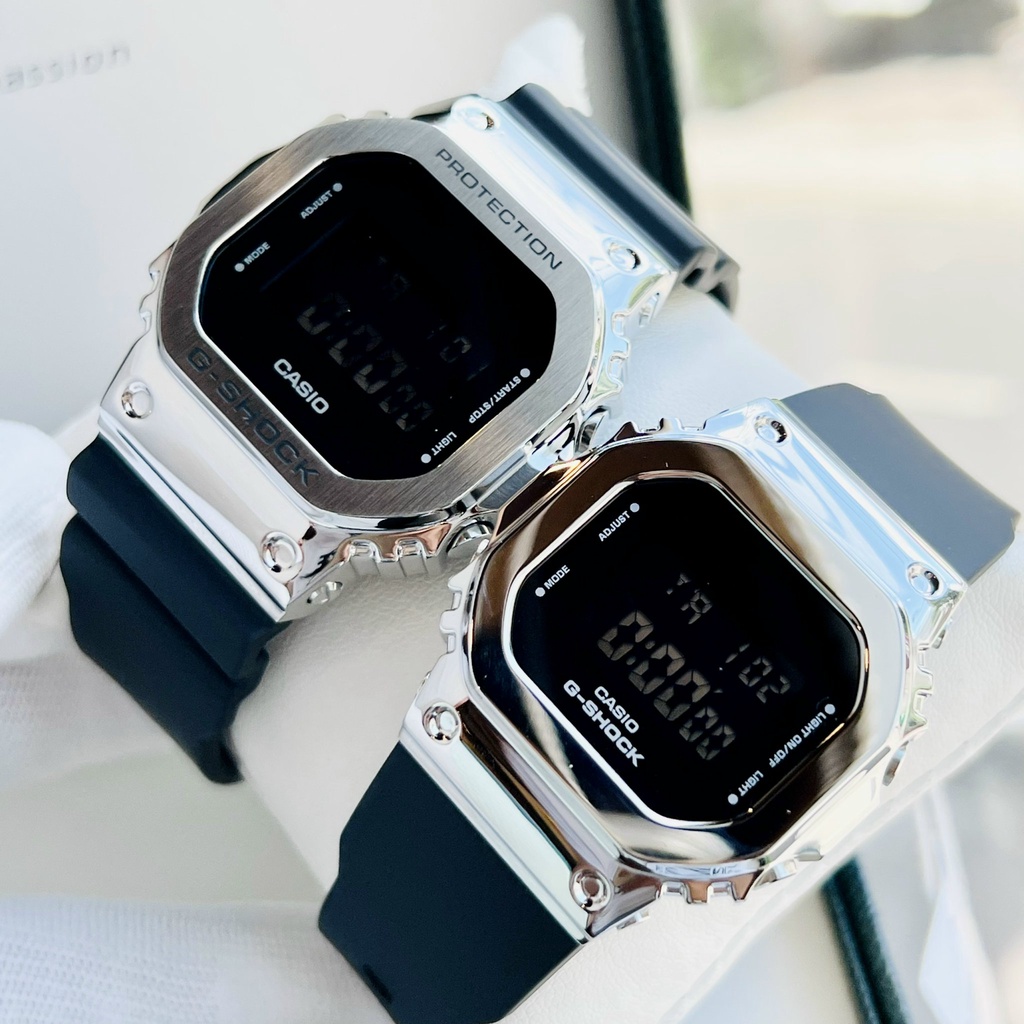 Đồng hồ đôi nam nữ dây nhựa Casio G Sshock GM-5600-1D Và GM-S5600-1D