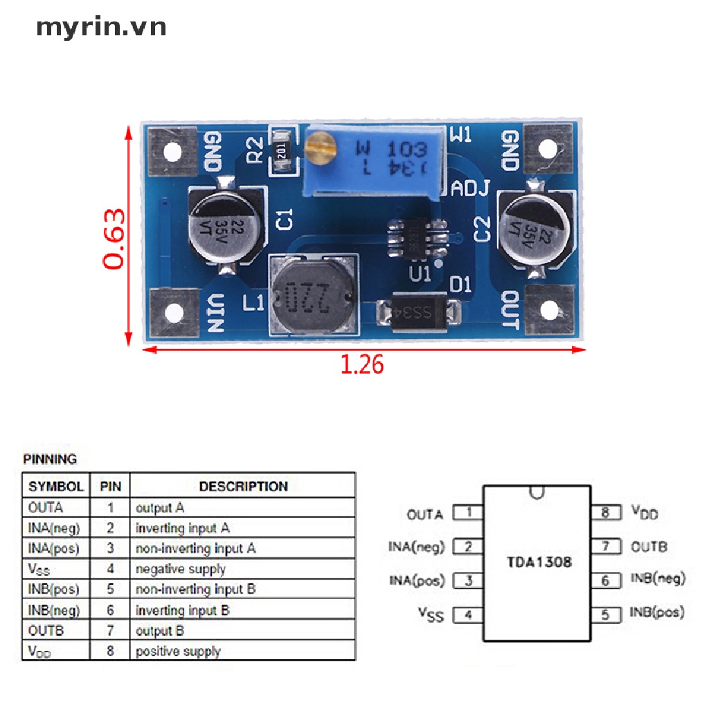 Bảng Mạch Tăng Áp Nguồn Điện 2A DC-DC Từ 2V-24V Sang 3v 5v 6v 9v 12v 19v