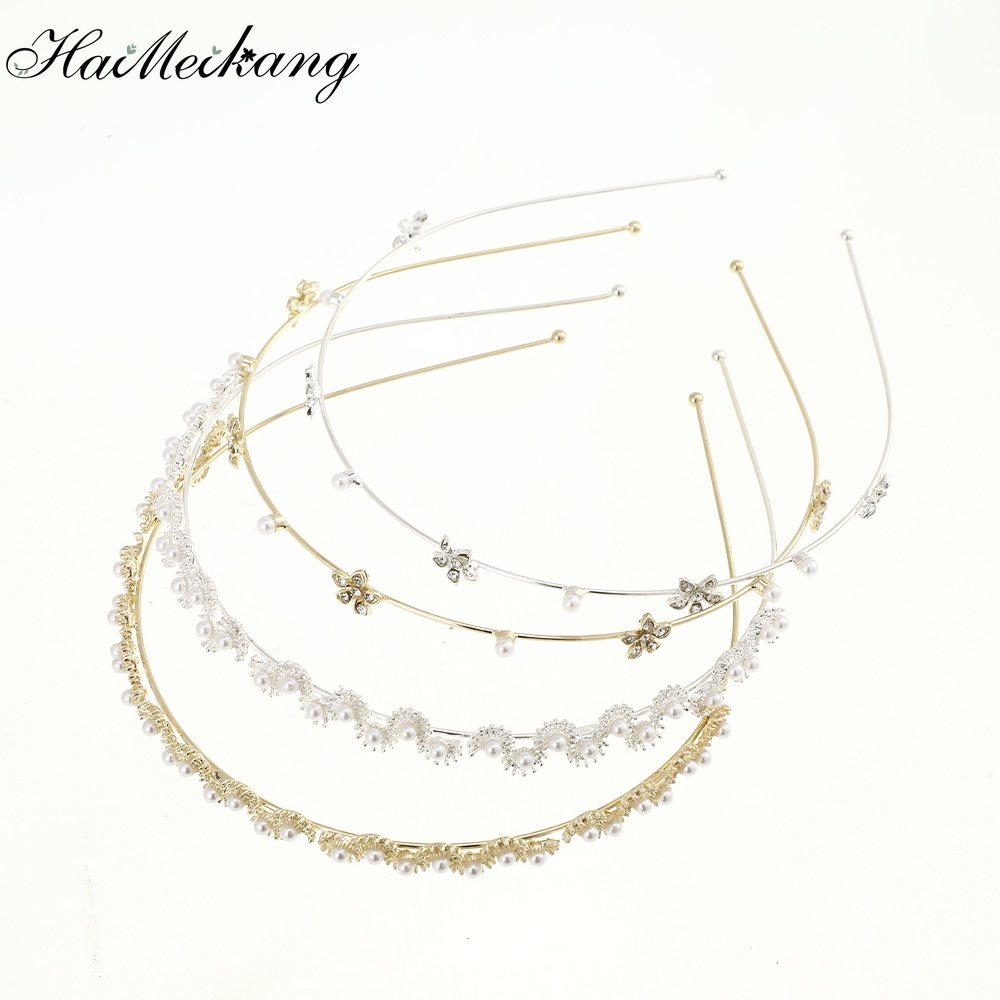Cài tóc nữ Haimeikang bằng hợp kim mỏng đính ngọc trai giả thiết kế thời trang