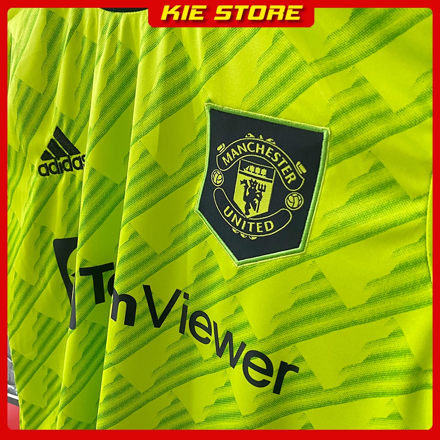 Set bộ thể thao quần áo bóng đá CLB Manchester United 2022 sân khách màu xanh phiên bản play / Bộ MU full logo Thái