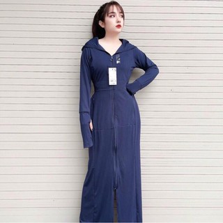 Áo chống nắng nữ toàn thân Gu dáng dài túi kéo khoá